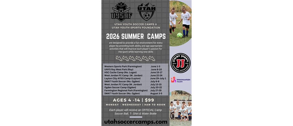 Utah Youth Soccer Camps are BACK this Summer!